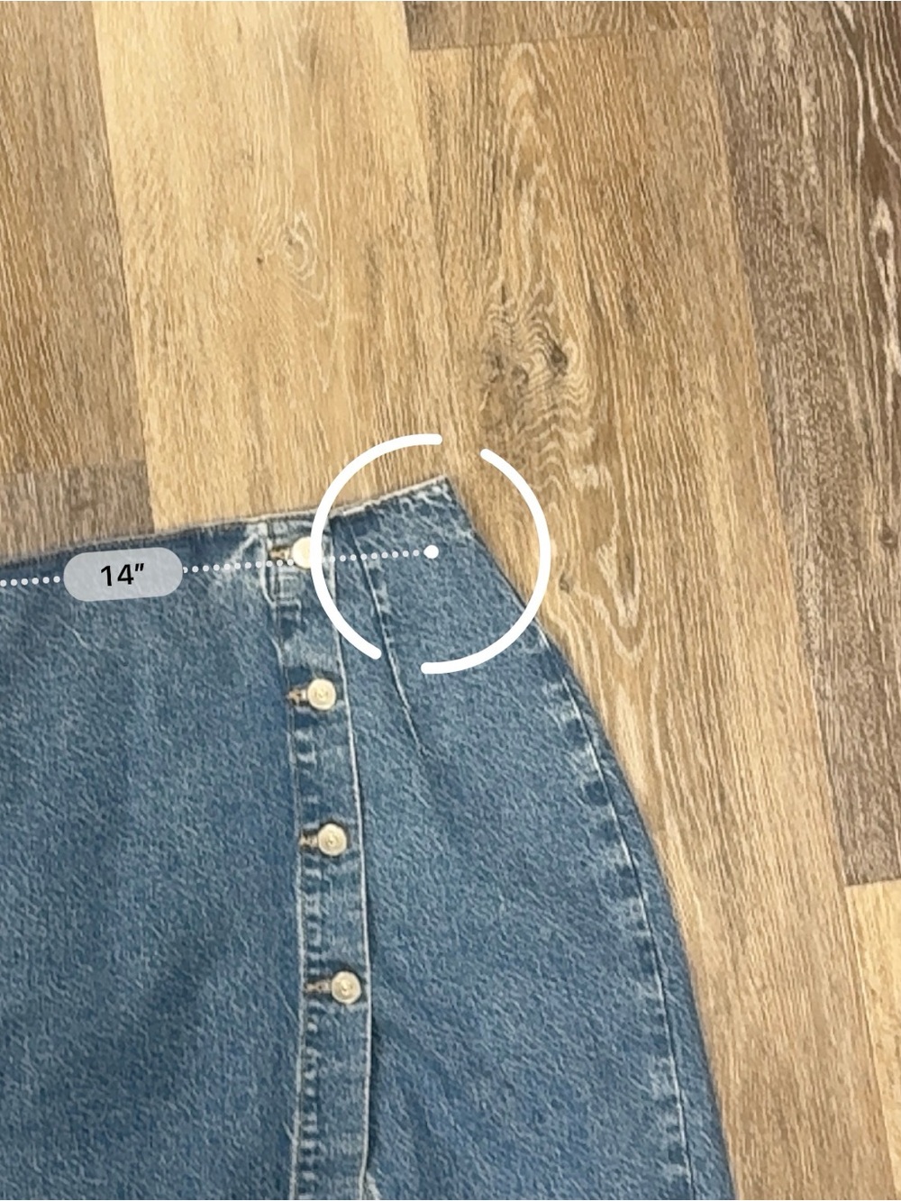 Zara Classic Blue Button-Front Denim Pencil Skirt - Picture 4 of 8